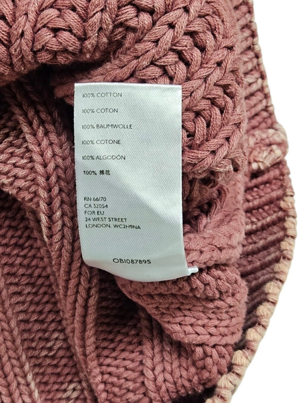 Free People Sweetheart Cable Knit Turtleneck Sweater In Rouge Combo Size Large - Picture 8 of 10